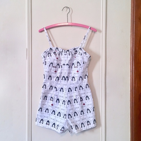Rachel Antonoff Happy Boob Romper / Dressler Print / shorts / playsuit - XS 1